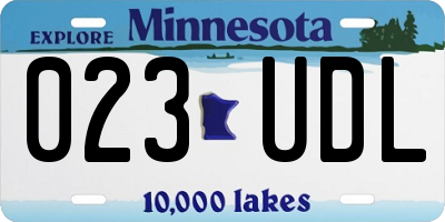 MN license plate 023UDL