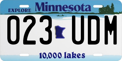 MN license plate 023UDM