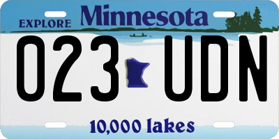 MN license plate 023UDN