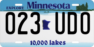 MN license plate 023UDO