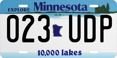 MN license plate 023UDP