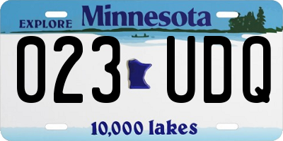 MN license plate 023UDQ