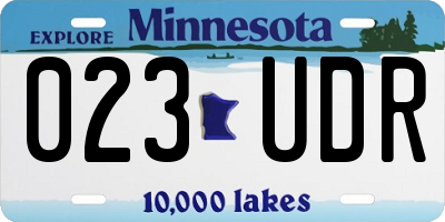 MN license plate 023UDR
