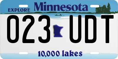 MN license plate 023UDT