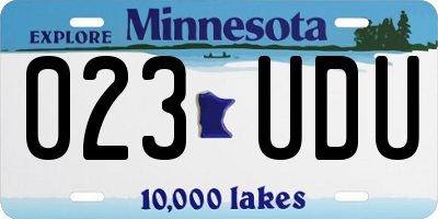 MN license plate 023UDU