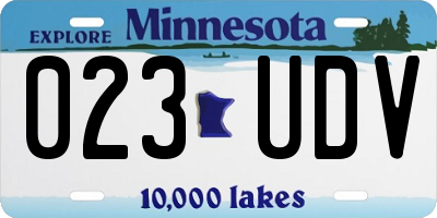 MN license plate 023UDV