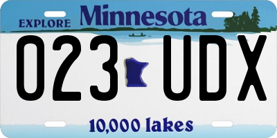 MN license plate 023UDX