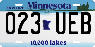 MN license plate 023UEB