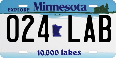 MN license plate 024LAB