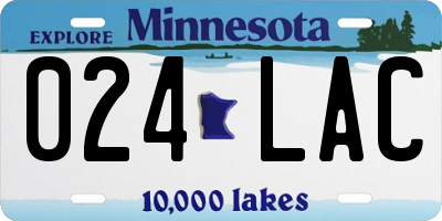 MN license plate 024LAC