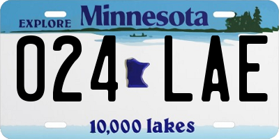 MN license plate 024LAE