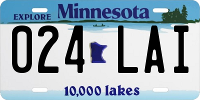 MN license plate 024LAI