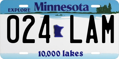 MN license plate 024LAM