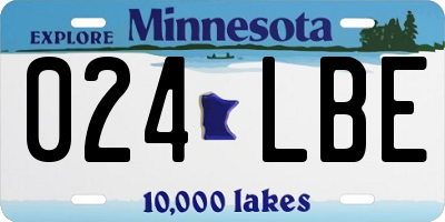 MN license plate 024LBE