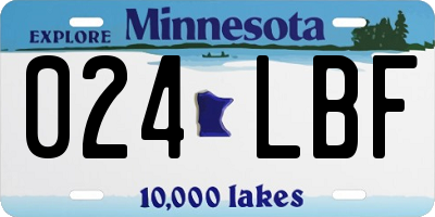 MN license plate 024LBF