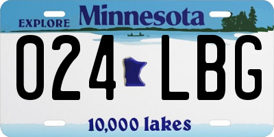 MN license plate 024LBG