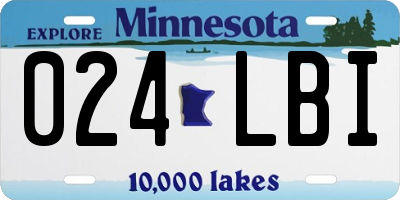 MN license plate 024LBI