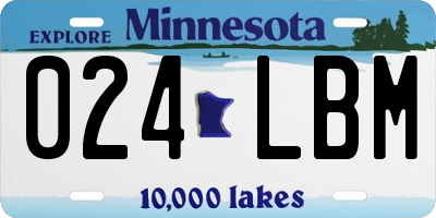 MN license plate 024LBM