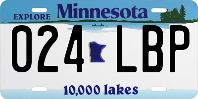 MN license plate 024LBP