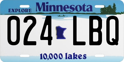 MN license plate 024LBQ