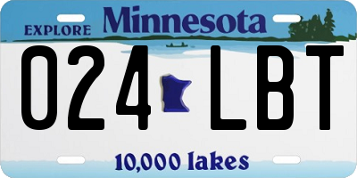 MN license plate 024LBT