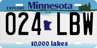 MN license plate 024LBW