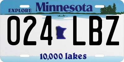MN license plate 024LBZ
