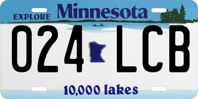 MN license plate 024LCB