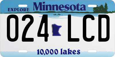 MN license plate 024LCD