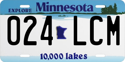 MN license plate 024LCM