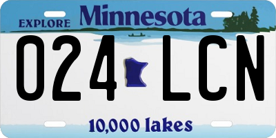 MN license plate 024LCN