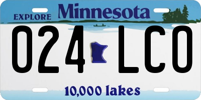 MN license plate 024LCO
