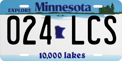 MN license plate 024LCS