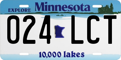 MN license plate 024LCT
