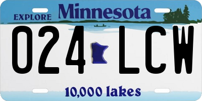 MN license plate 024LCW