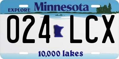 MN license plate 024LCX