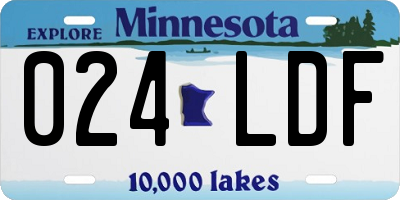 MN license plate 024LDF