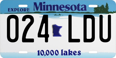 MN license plate 024LDU