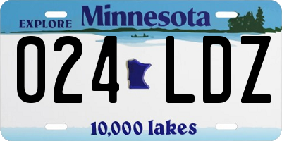MN license plate 024LDZ