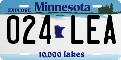 MN license plate 024LEA