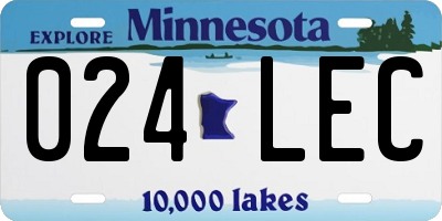 MN license plate 024LEC