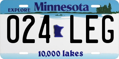MN license plate 024LEG