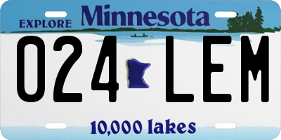 MN license plate 024LEM