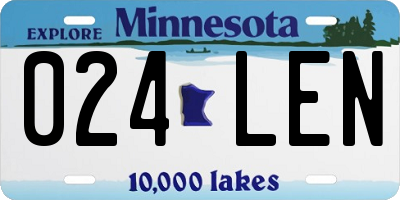 MN license plate 024LEN