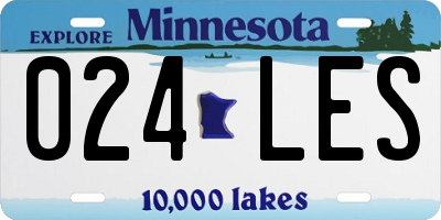 MN license plate 024LES