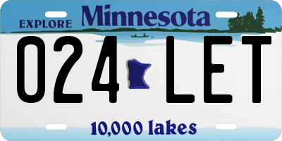 MN license plate 024LET