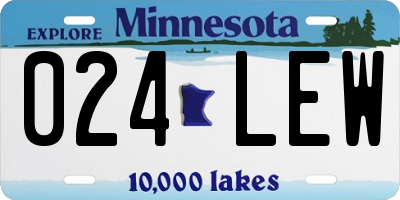 MN license plate 024LEW