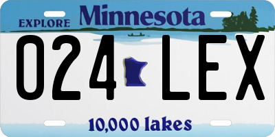 MN license plate 024LEX