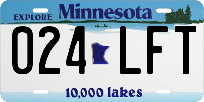 MN license plate 024LFT