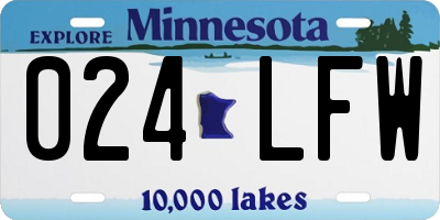 MN license plate 024LFW